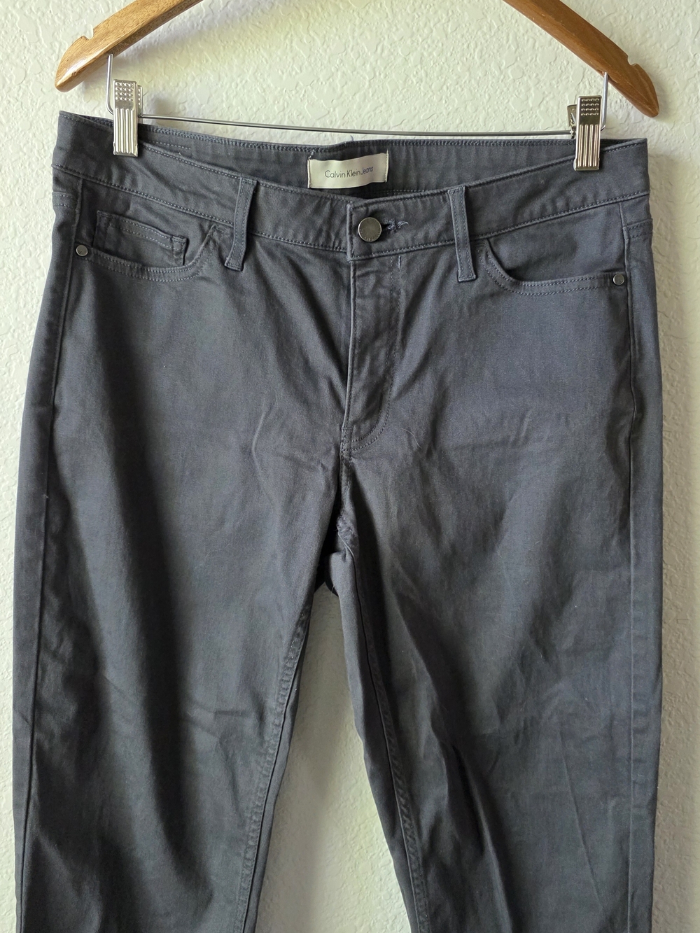 Calvin Klein Slim Straight Pants in Charcoal Gray